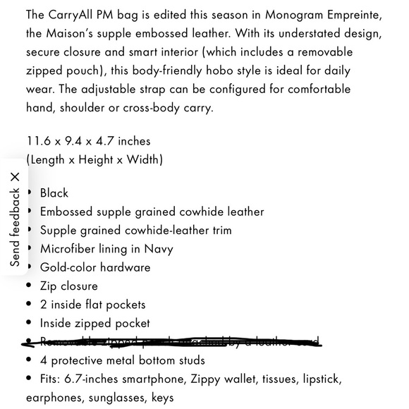 Louis Vuitton Black Embossed Shoulder Bag carry all PM - Picture 11 of 11